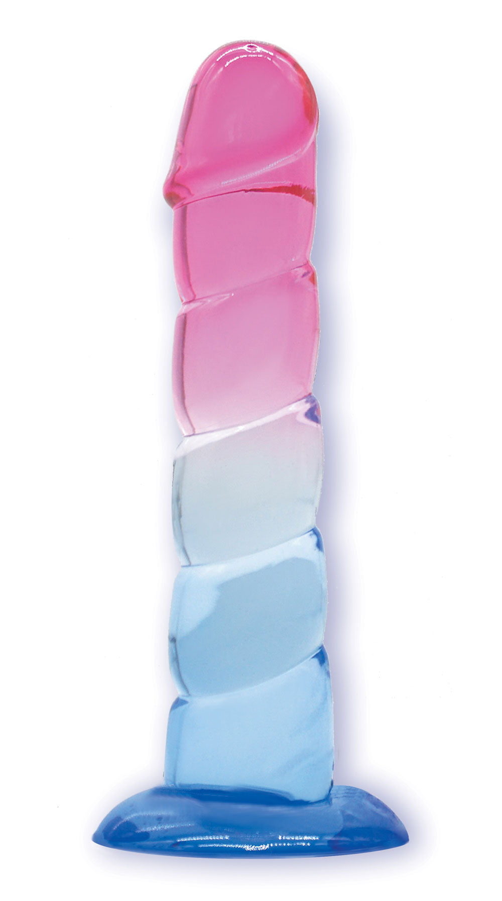 Shades, 7.5" Swirl Jelly Tpr Gradient Dong - Pink and Blue | 847841013147 | Available at EroticWarehouse.com