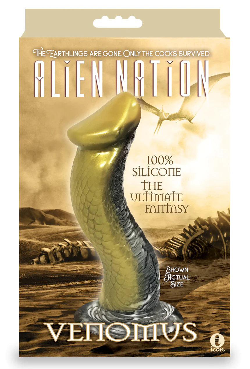 Alien Nation Venomus Silicone Creature Dildo - Gold | 847841013512 | Available at EroticWarehouse.com