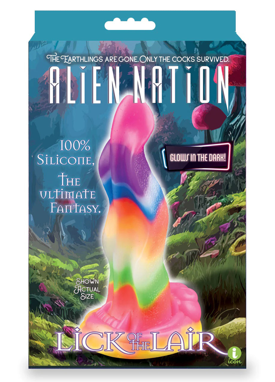Alien Nation Lick of the Lair Silicone Glow in the Dark Creature Dildo - Multicolor | 847841013574 | Available at EroticWarehouse.com
