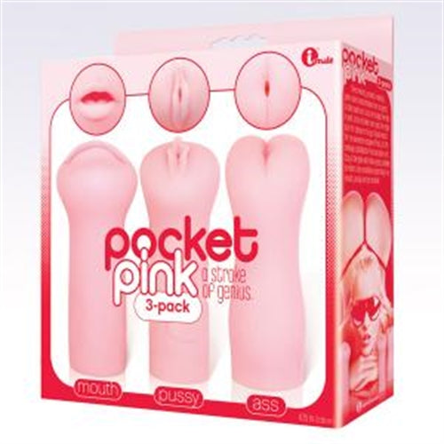 Pocket Pink - 3 Pack Ass, Pussy, Mouth | 847841023337 | Available at EroticWarehouse.com