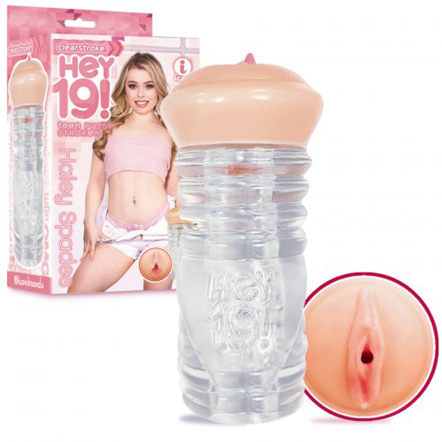 Hey 19 - Clear Celebrity Pussy Stroker - Haley Spades | 847841024198 | Available at EroticWarehouse.com