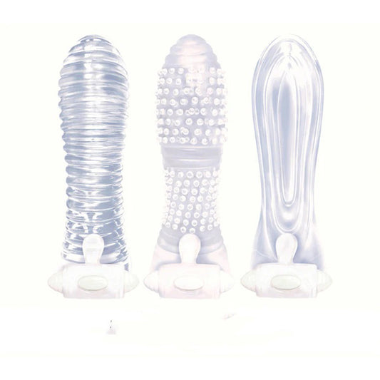 Icon Brands - Vibrating Sextenders 3-Pack - Clear | 847841025119 | Available at EroticWarehouse.com