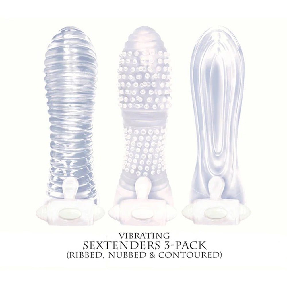 Icon Brands - Vibrating Sextenders 3-Pack - Clear | 847841025119 | Available at EroticWarehouse.com