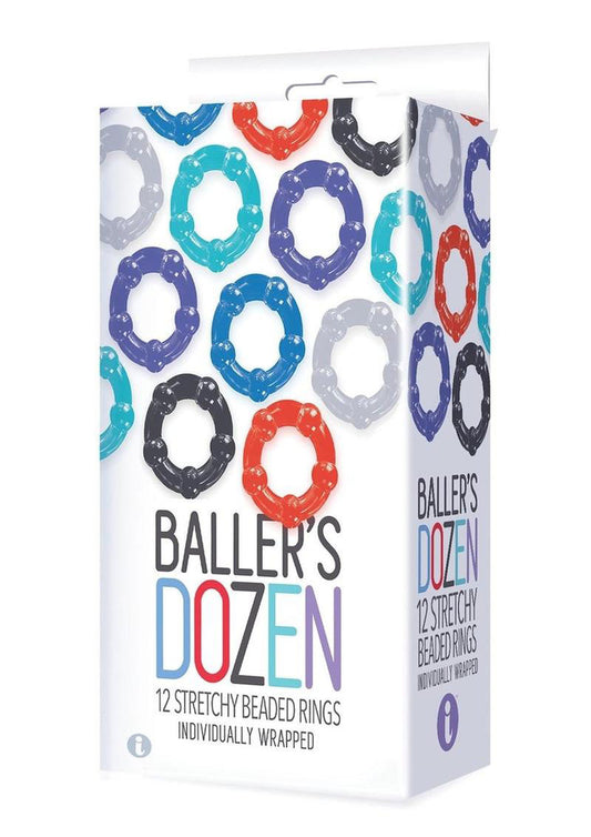 The 9's - Baller Dozen Beaded - 12 Pc Cock Ring Set | 847841026987 | Available at EroticWarehouse.com