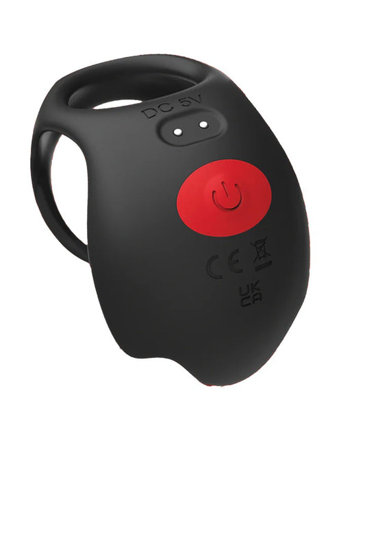 Red Dot Vibrating Cock Ring V3 With Remote - Black/red | 847841050784 | Available at EroticWarehouse.com
