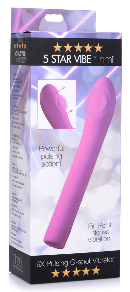 5 Star 9x Pulsing G-Spot Silicone Vibrator - Pink | 848518040442 | Available at EroticWarehouse.com