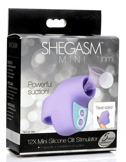 Shegasm Mini 12x Mini Silicone Clit Stimulator - Purple | 848518043689 | Available at EroticWarehouse.com