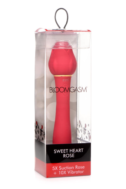 Bloomgasm - Sweet Heart Rose 5x Suction Rose and 10x Vibrator - Pink | 848518045317 | Available at EroticWarehouse.com