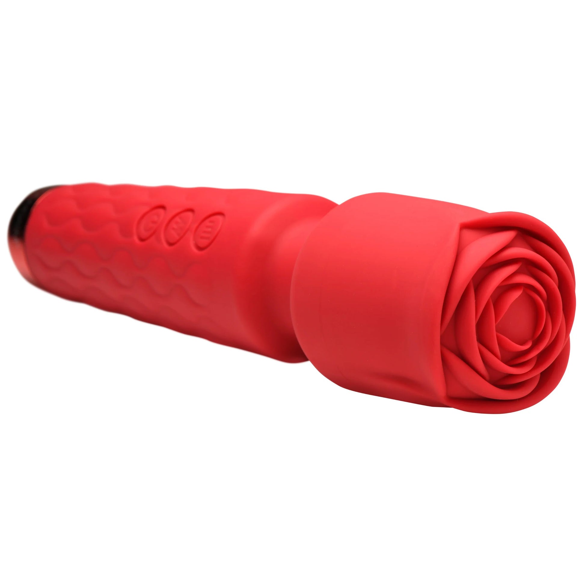 Pleasure Rose 10x Silicone Wand With Rose Attachment - Red | 848518053695 | Available at EroticWarehouse.com
