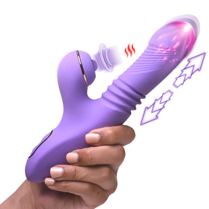 Pro-Thrust Max 14x Thrusting and Pulsing Silicone Rabbit - Purple | 848518054166 | Available at EroticWarehouse.com