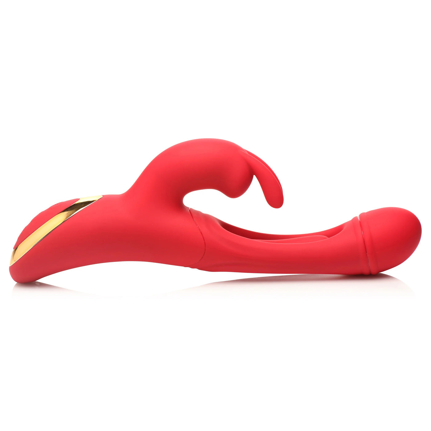 Rabbit Flick Flicking Silicone Rabbit Vibrator - Red | 848518054456 | Available at EroticWarehouse.com