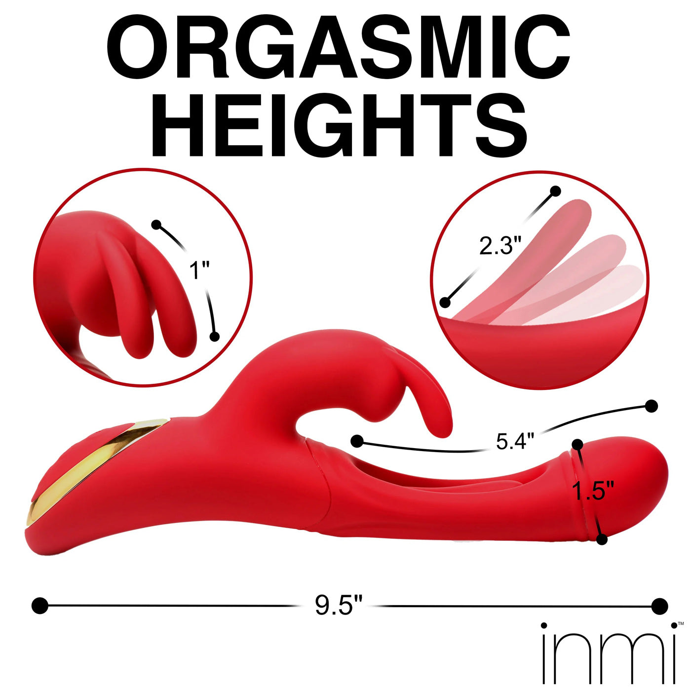 Rabbit Flick Flicking Silicone Rabbit Vibrator - Red | 848518054456 | Available at EroticWarehouse.com