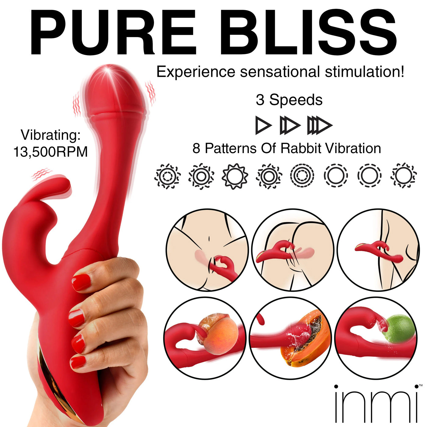 Rabbit Flick Flicking Silicone Rabbit Vibrator - Red | 848518054456 | Available at EroticWarehouse.com