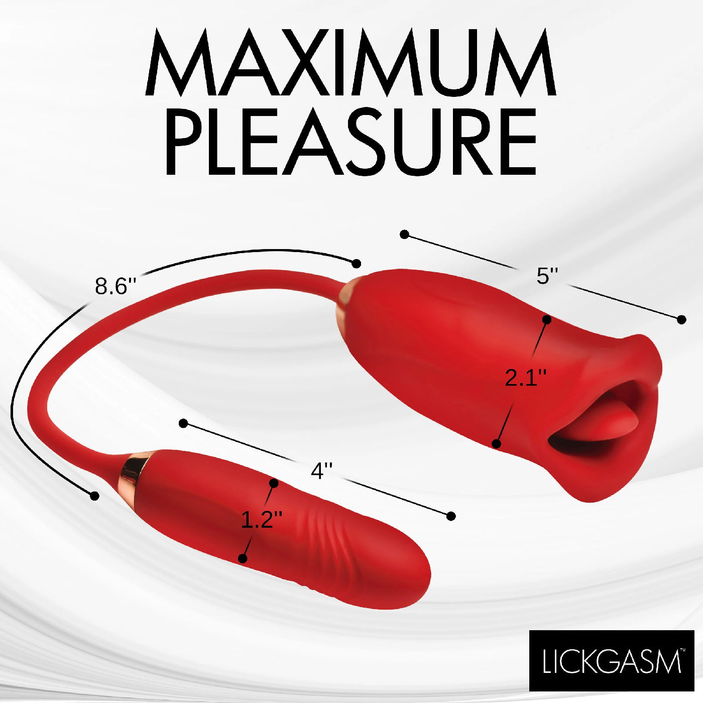 Magic Kiss Kissing Clitoral Stimulator With Thrusting Vibrator - Red | 848518054906 | Available at EroticWarehouse.com