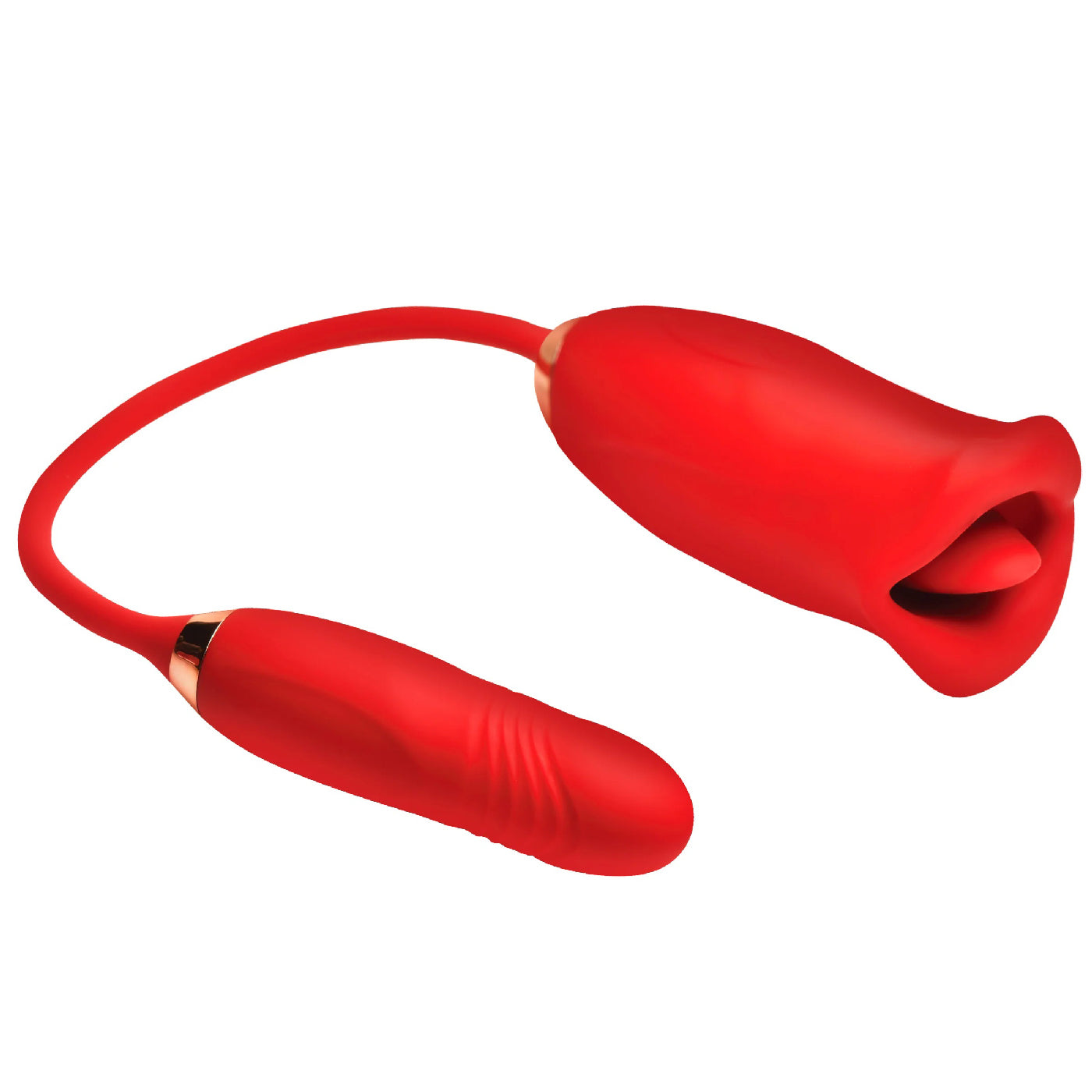 Magic Kiss Kissing Clitoral Stimulator With Thrusting Vibrator - Red | 848518054906 | Available at EroticWarehouse.com