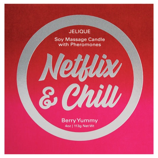 Massage Candle - Netflix and Chill - Berry Yummy - 4 Oz. Jar | 638258450065 | Available at EroticWarehouse.com