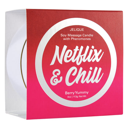 Massage Candle - Netflix and Chill - Berry Yummy - 4 Oz. Jar | 638258450065 | Available at EroticWarehouse.com