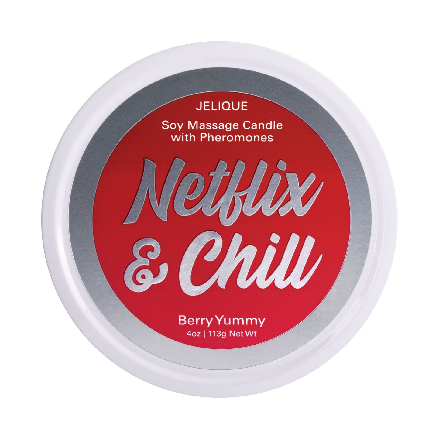 Massage Candle - Netflix and Chill - Berry Yummy - 4 Oz. Jar | 638258450065 | Available at EroticWarehouse.com