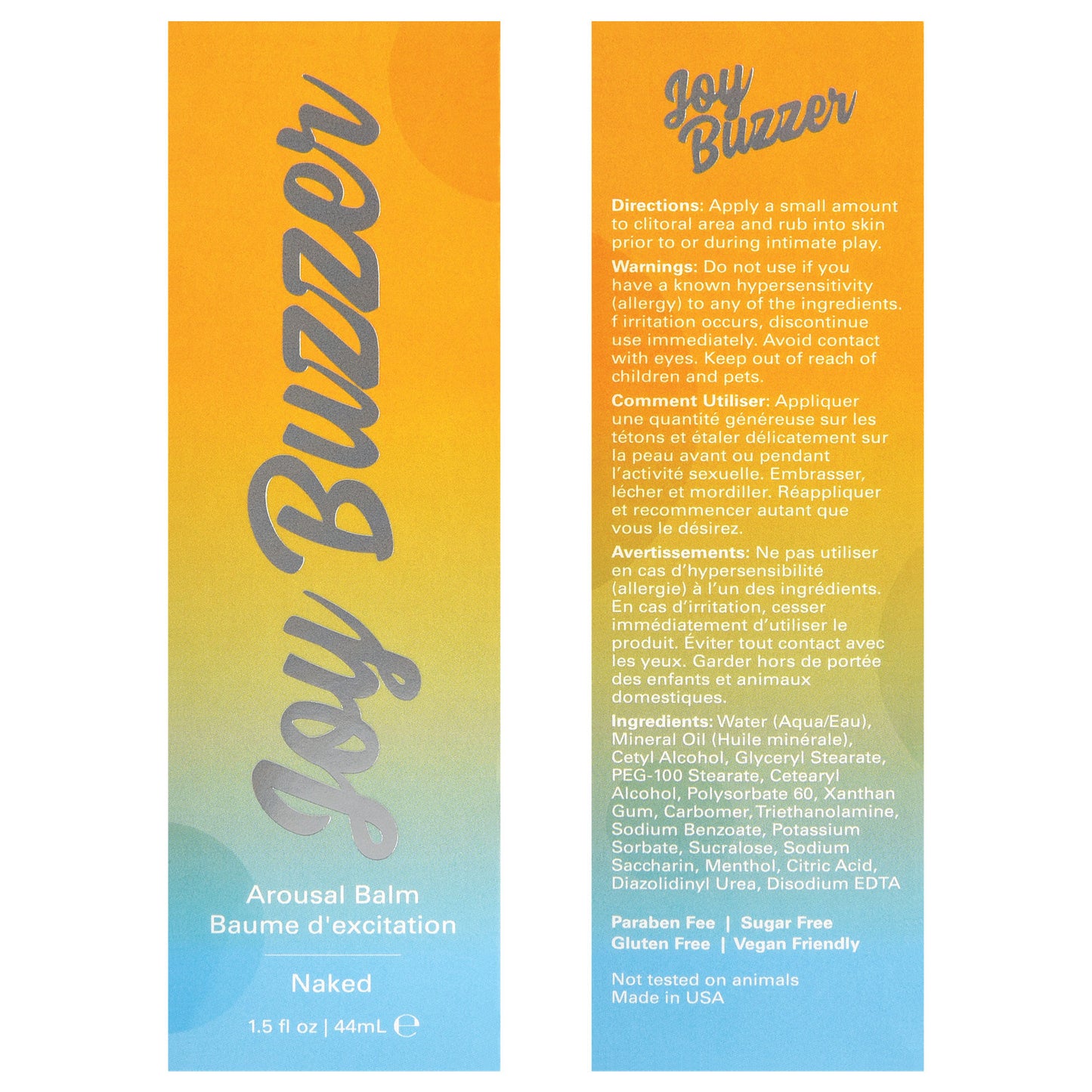 Joy Buzzer - Naked - 1.5 Fl. Oz./ 44ml | 638258310017 | Available at EroticWarehouse.com