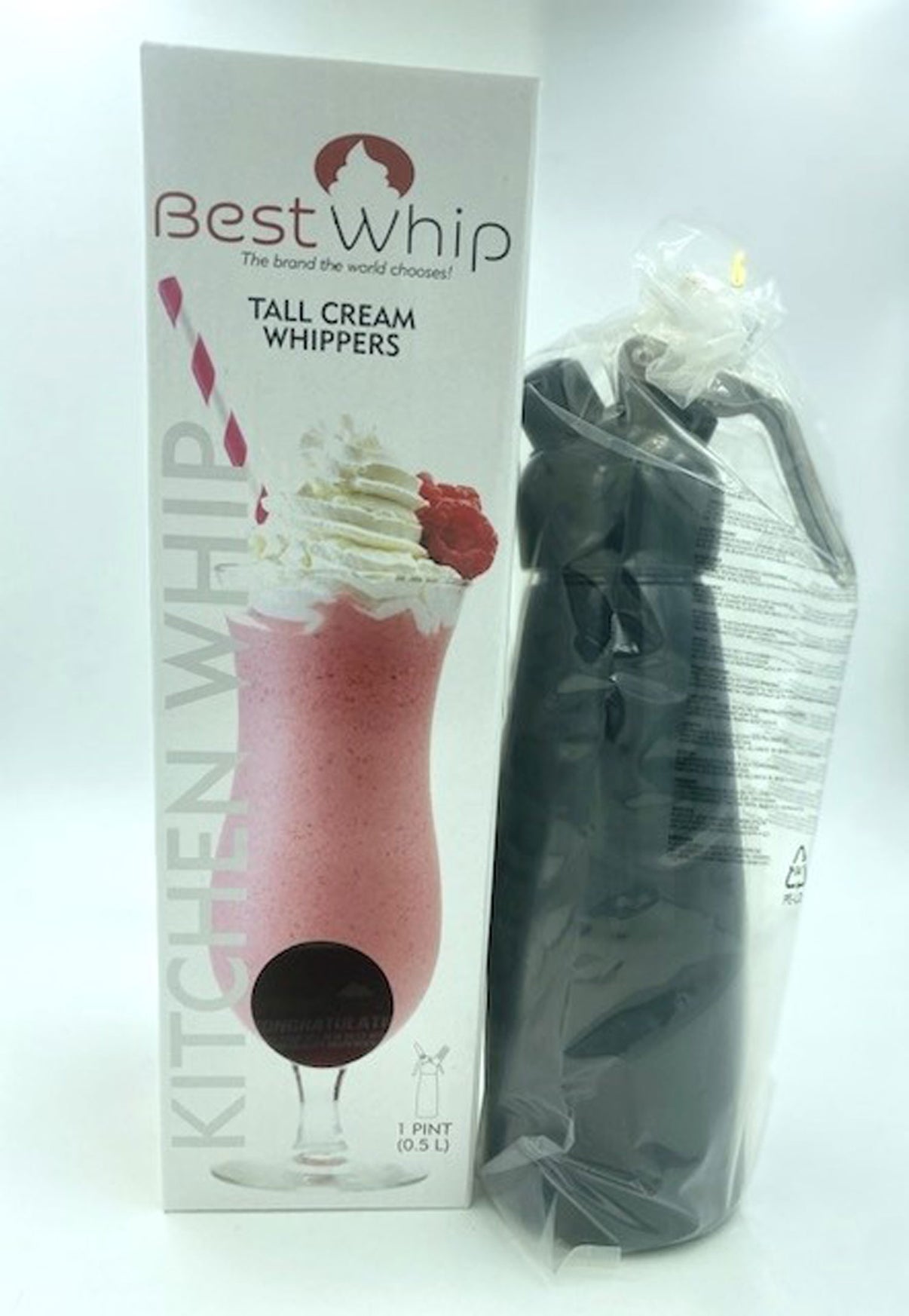Tall Cream Whipper 1 Pint - Black | 811490700260 | Available at EroticWarehouse.com
