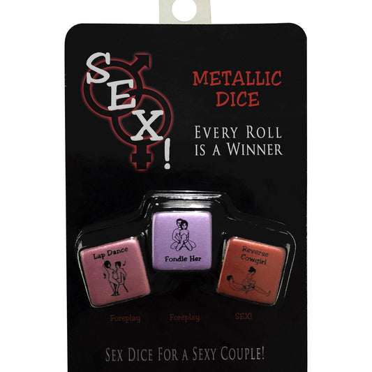 Sex! Metallic Dice | 825156111376 | Available at EroticWarehouse.com