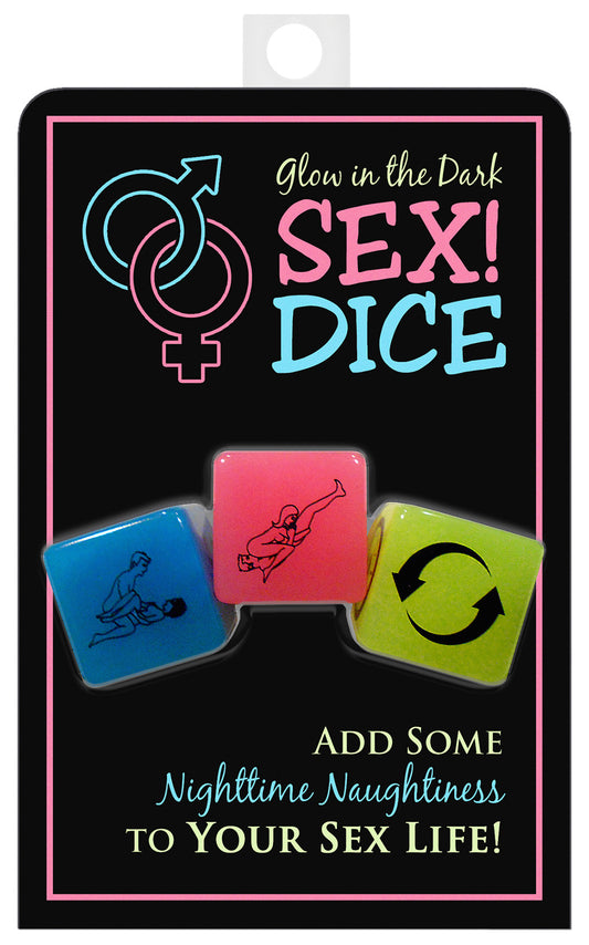 Glow-in-the-Dark Sex! Dice | 825156109489 | Available at EroticWarehouse.com