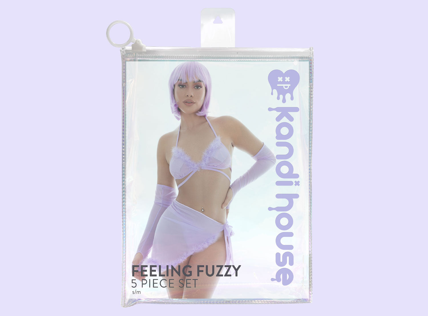 Feeling Fuzzy 5pc Set - Medium/large Lilac | 196018864243 | Available at EroticWarehouse.com