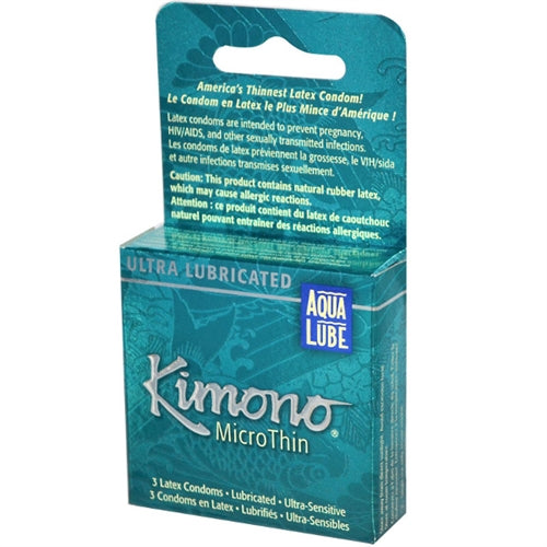 Kimono Microthin Plus Aqua Lube - 3 Pack | 016169060038 | Available at EroticWarehouse.com