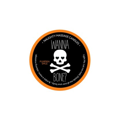 Naughty Massage Candle - Wanna Bone - Pumpkin Spice | 739122143080 | Available at EroticWarehouse.com