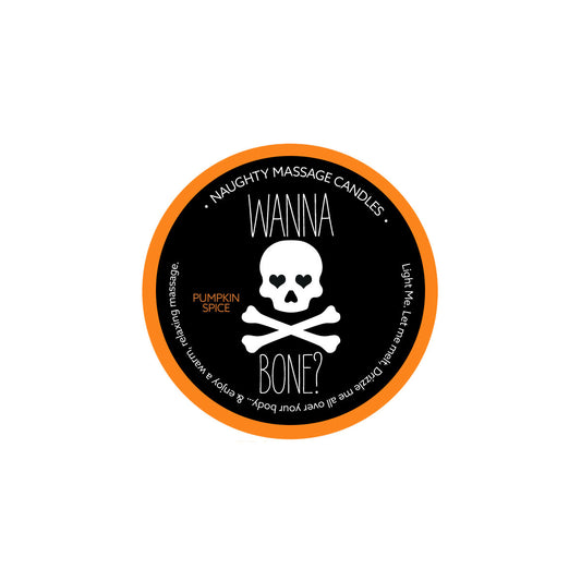 Naughty Massage Candle - Wanna Bone - Pumpkin Spice | 739122143080 | Available at EroticWarehouse.com