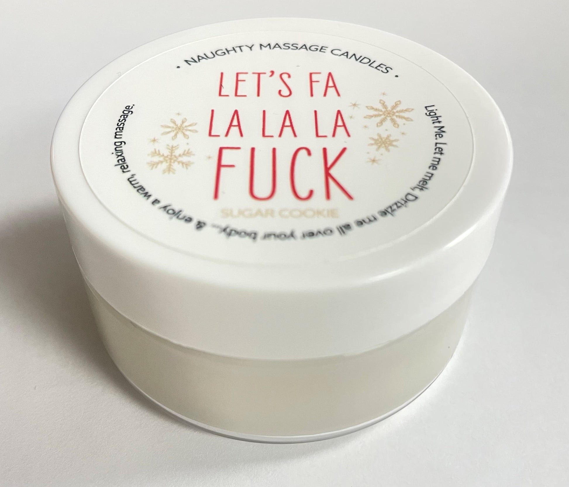Let's Fa La La La Fuck Massage Candle - Sugar Cookie 1.7 Oz | 739122143097 | Available at EroticWarehouse.com