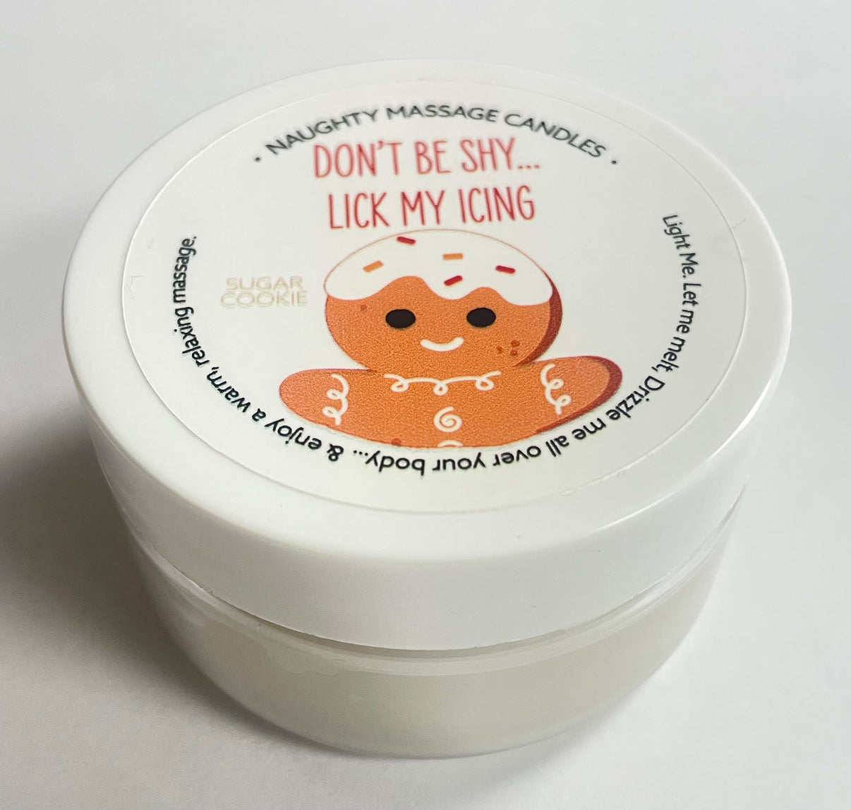Don't Be Shy Lick My Icing Massage Candle - Sugar Cookie 1.7 Oz | 739122143103 | Available at EroticWarehouse.com