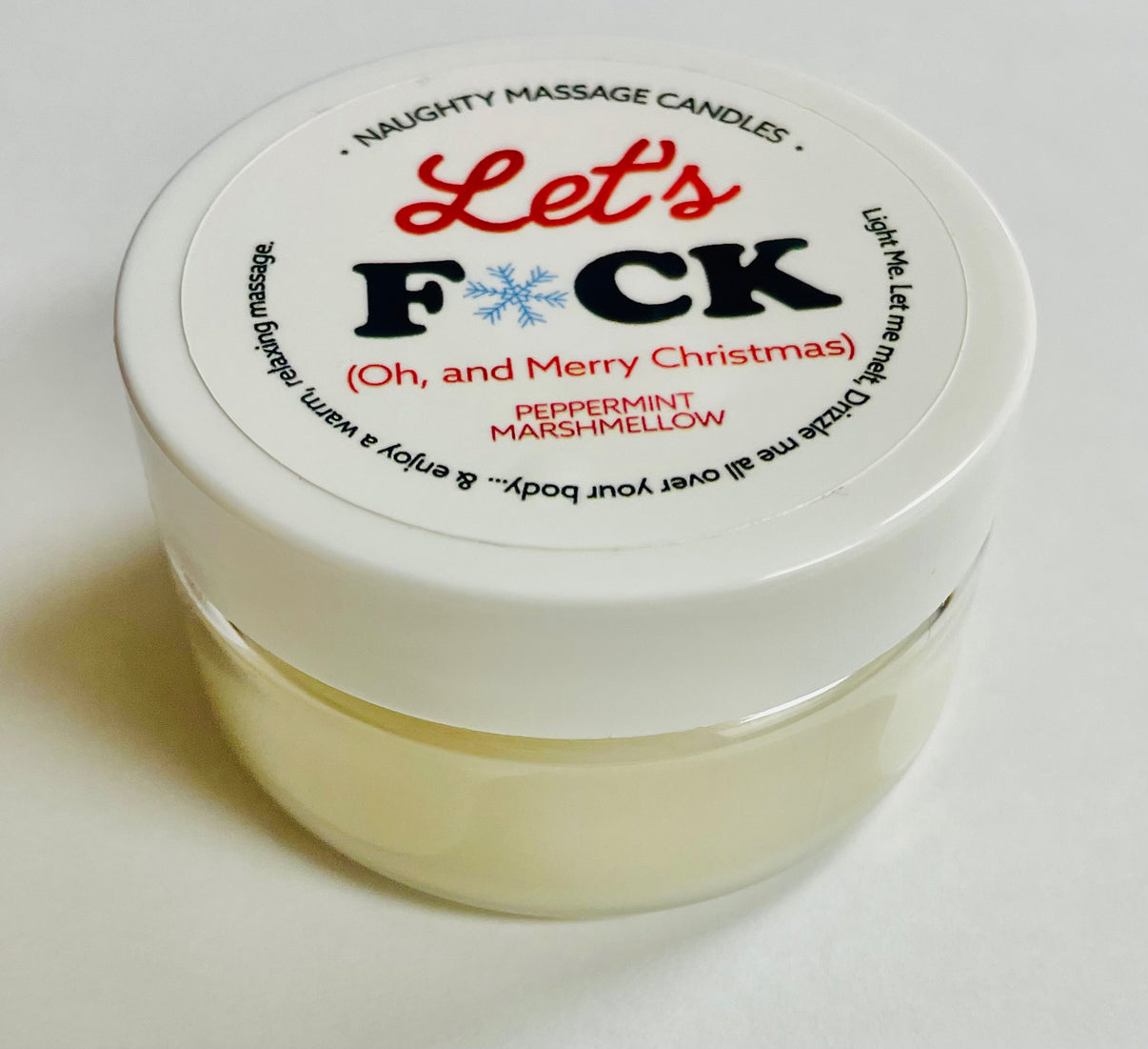 Let's Fuck Massage Candle - Peppermint Marshmallow 1.7 Oz | 739122143127 | Available at EroticWarehouse.com