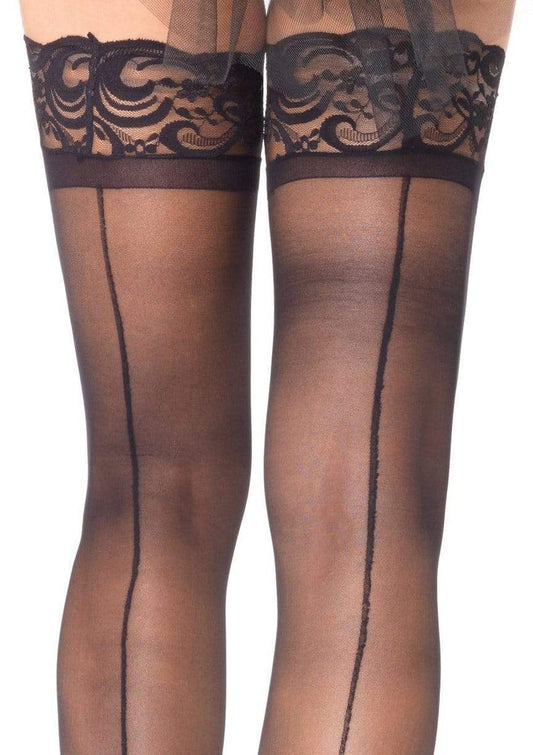 Stay Up Sheerthigh Highs - Black - One Size | 714718433905 | Available at EroticWarehouse.com