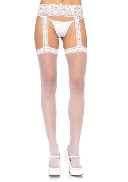 Sheer Thigh Highs - One Size - White | 714718002880 | Available at EroticWarehouse.com