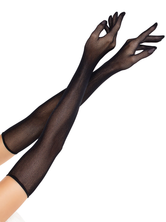 Opera Length Fishnet Gloves O/s - Black | 714718575049 | Available at EroticWarehouse.com