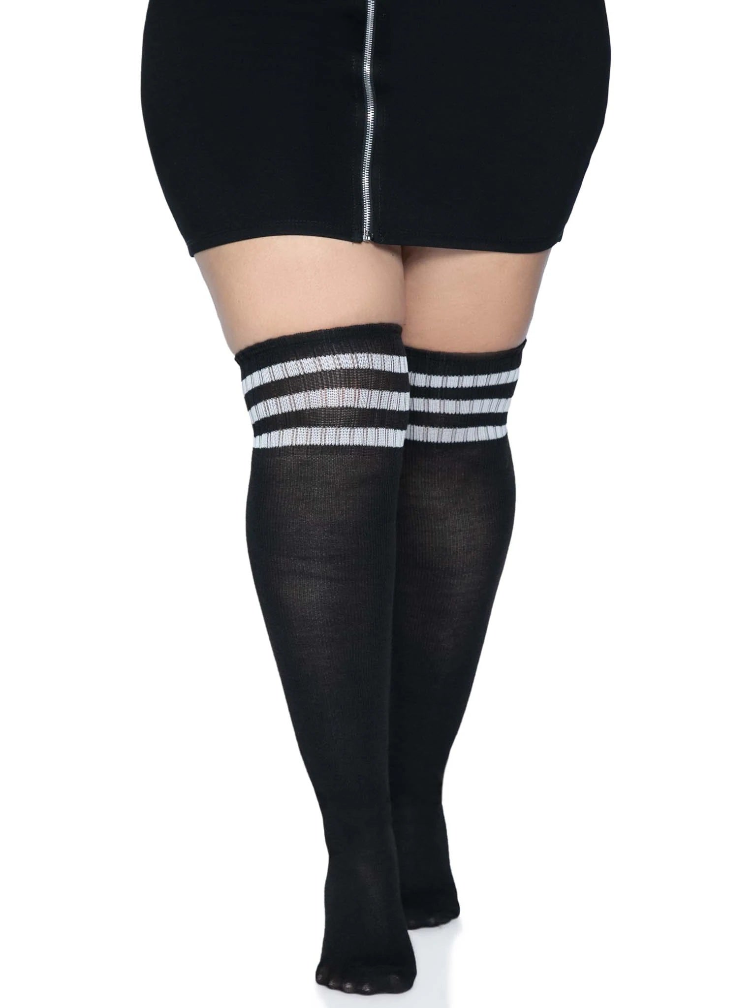 Over the Knee Athletic Socks -1x/2x - Black/white | 714718560526 | Available at EroticWarehouse.com