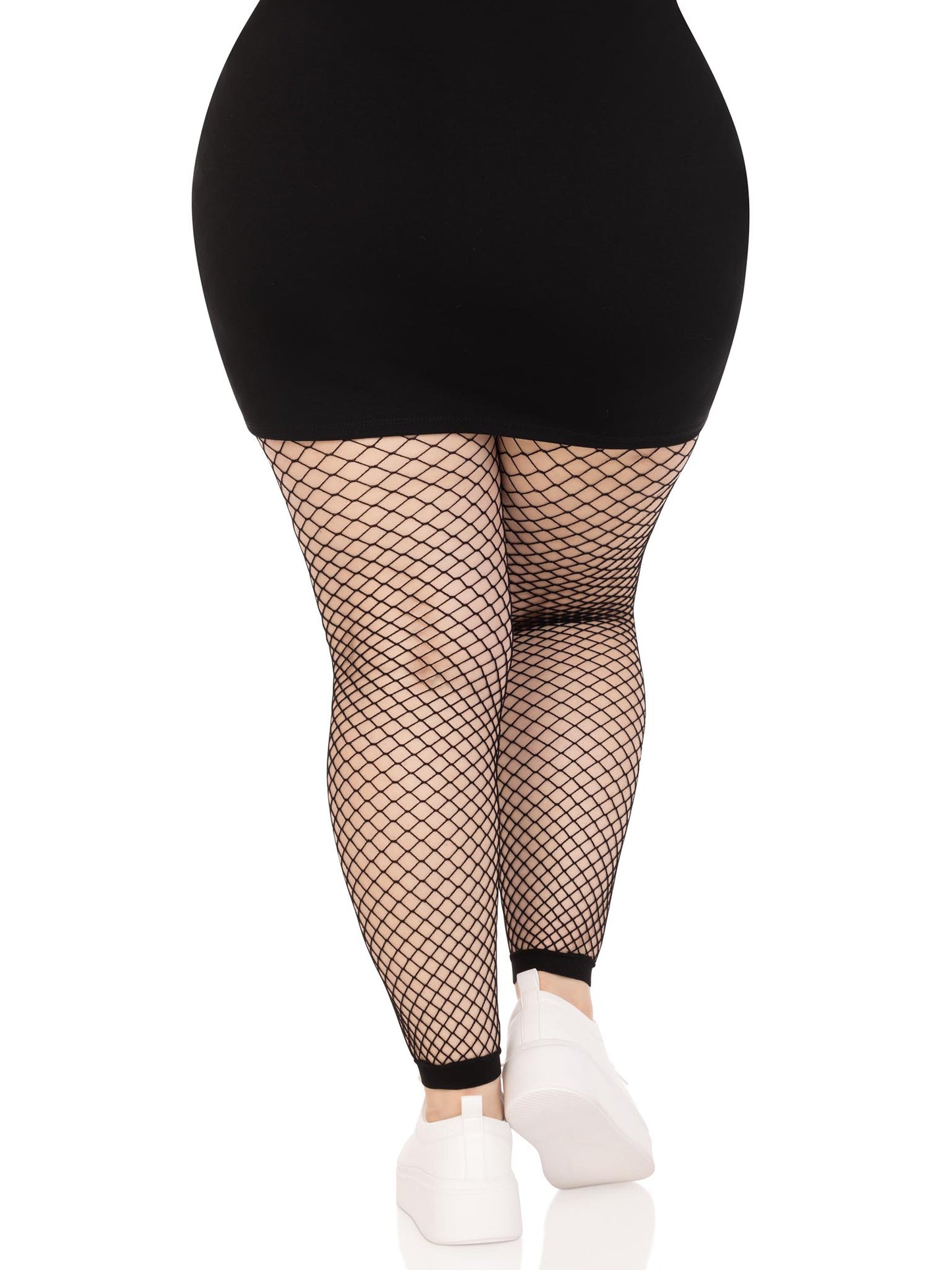 Industrial Net Footless Tights - 1x/2x - Black | 714718570372 | Available at EroticWarehouse.com