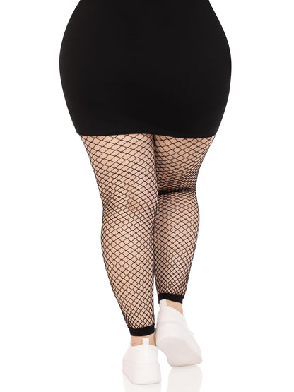 Industrial Net Footless Tights - 1x/2x - Black | 714718570372 | Available at EroticWarehouse.com