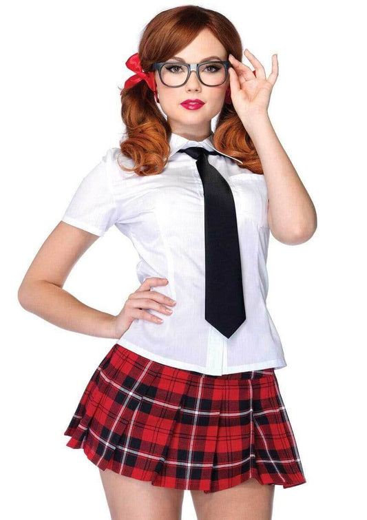 Private School Sweetie Costume - Small - White / Red | 714718483238 | Available at EroticWarehouse.com