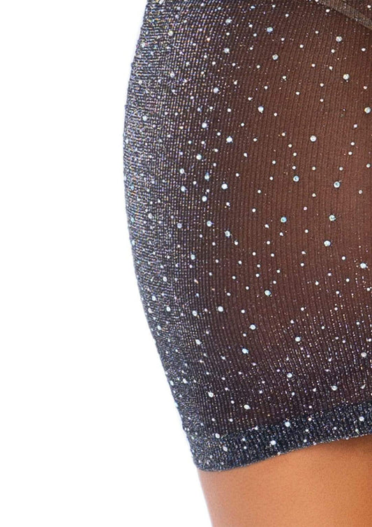 Shimmery Rhinestone Tube Dress - One Size - Black/silver | 714718547640 | Available at EroticWarehouse.com