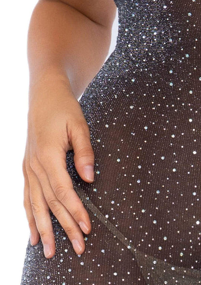 Shimmery Rhinestone Tube Dress - One Size - Black/silver | 714718547640 | Available at EroticWarehouse.com