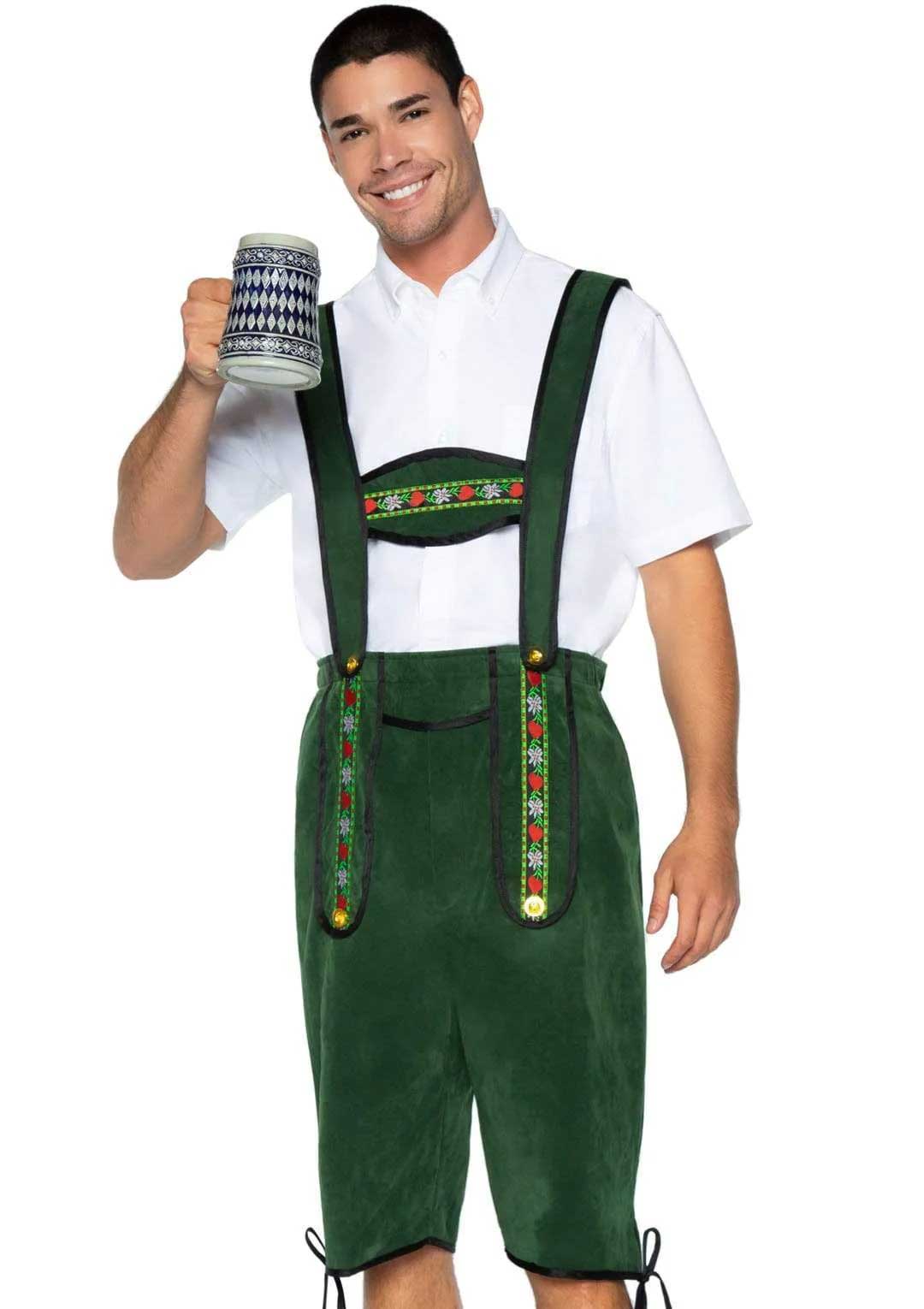 Men's Beerfest Lederhosen Oktoberfest Costume - X-Large - Green | 714718552149 | Available at EroticWarehouse.com