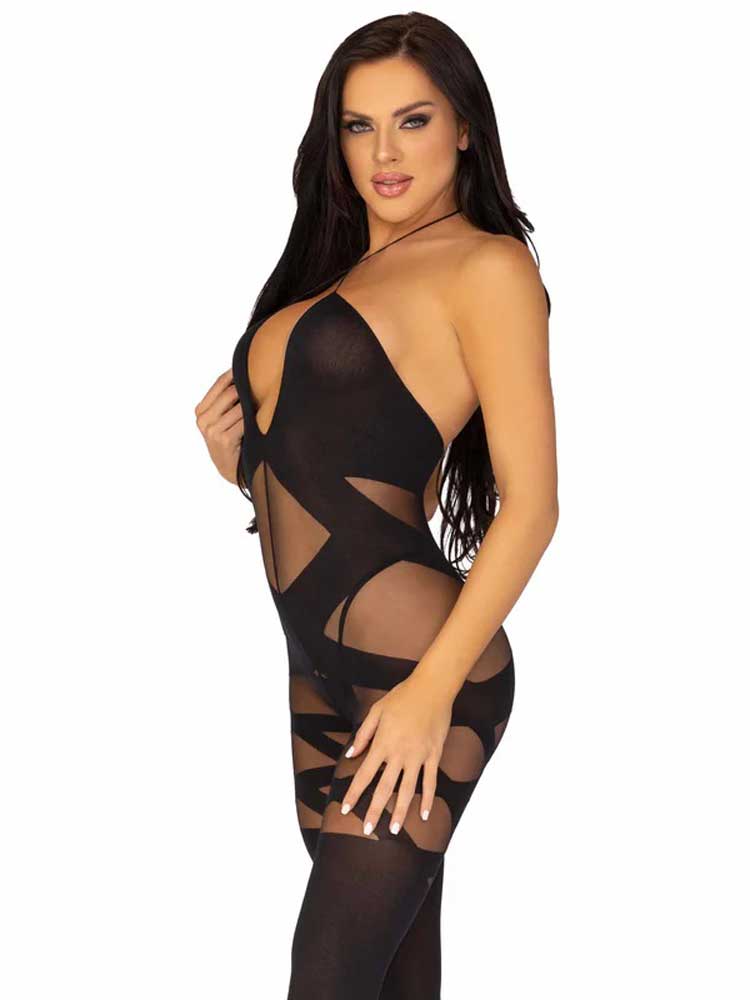 Feels Like Love Opaque Bodystocking - One Size - Black | 714718514154 | Available at EroticWarehouse.com