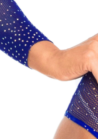 Rhinestone Snap Crotch Bodysuit - One Size - Royal Blue | 714718547473 | Available at EroticWarehouse.com