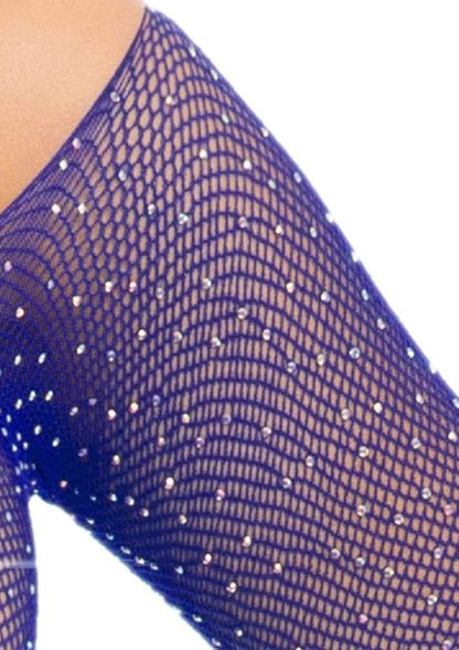 Rhinestone Snap Crotch Bodysuit - One Size - Royal Blue | 714718547473 | Available at EroticWarehouse.com