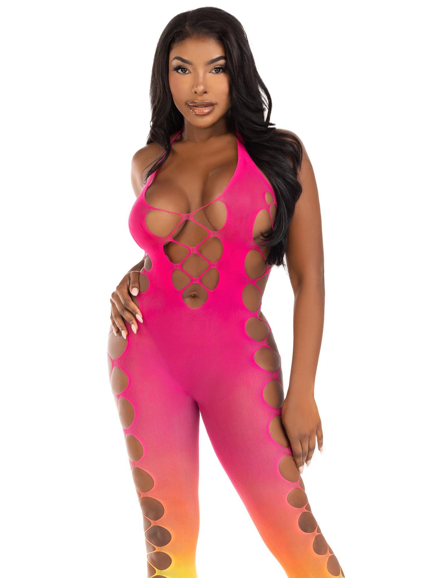 Ombre Footless Bodystocking - One Size - Sunset | 714718570563 | Available at EroticWarehouse.com