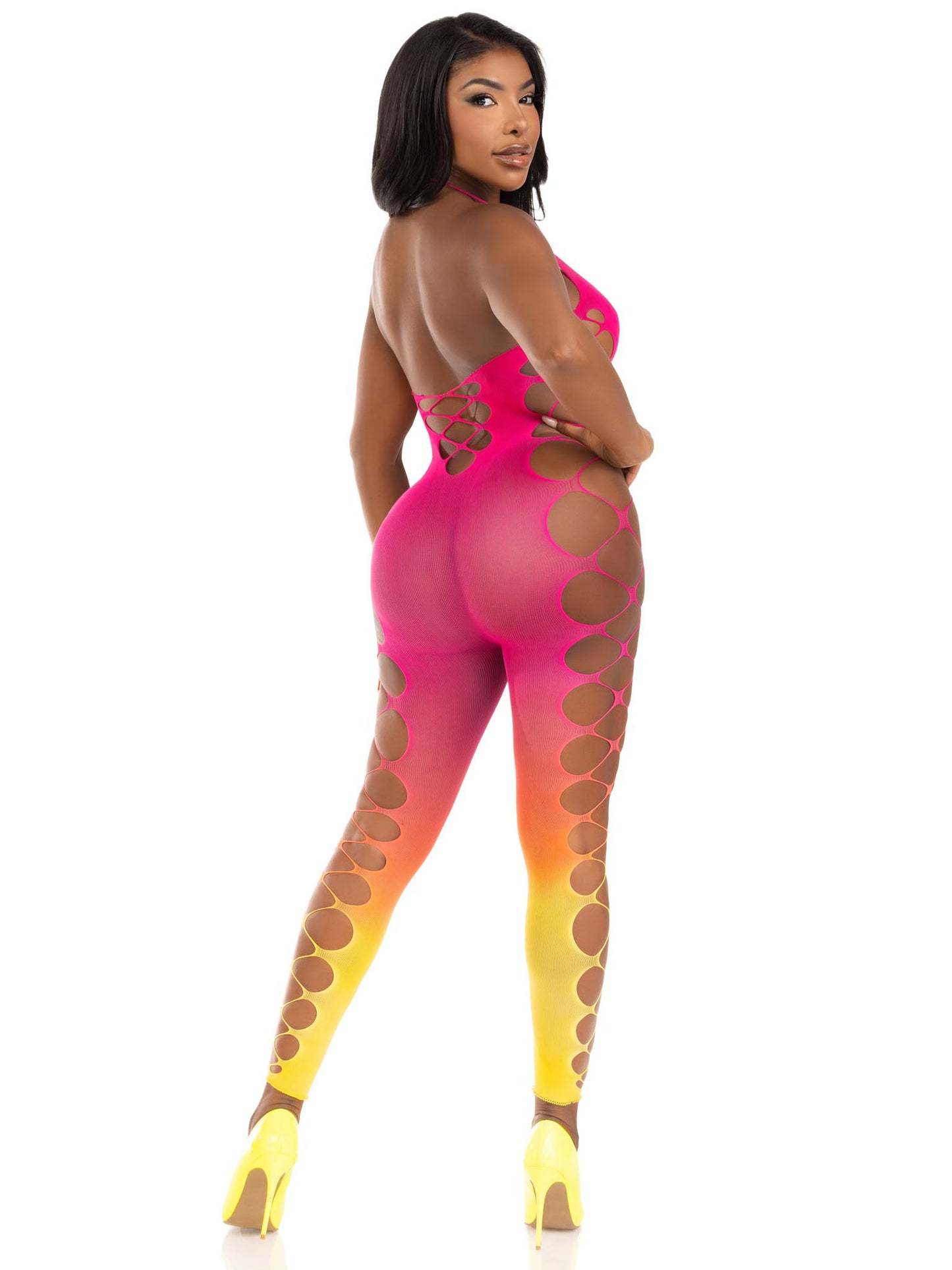 Ombre Footless Bodystocking - One Size - Sunset | 714718570563 | Available at EroticWarehouse.com
