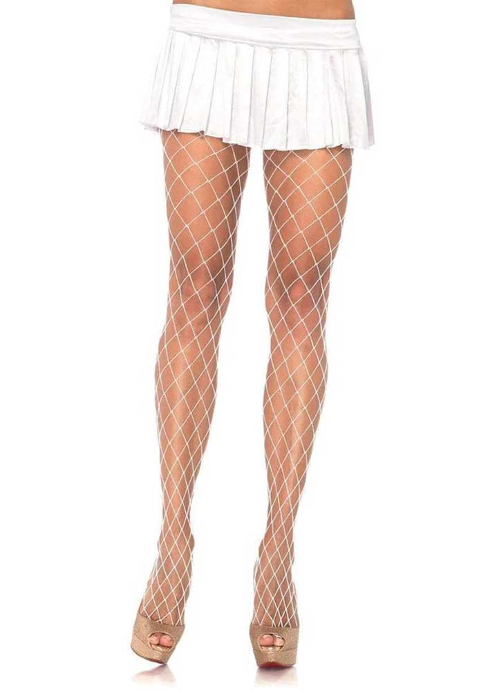 Xena Spandex Diamond Tights - One Size - White | 714718255194 | Available at EroticWarehouse.com