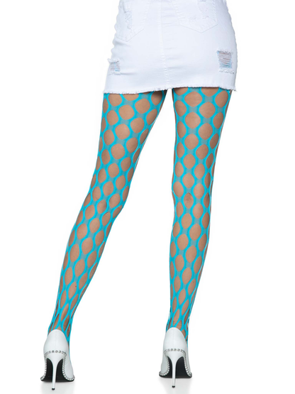 Jumbo Pothole Net Tights - Neon Blue - One Size | 714718560748 | Available at EroticWarehouse.com